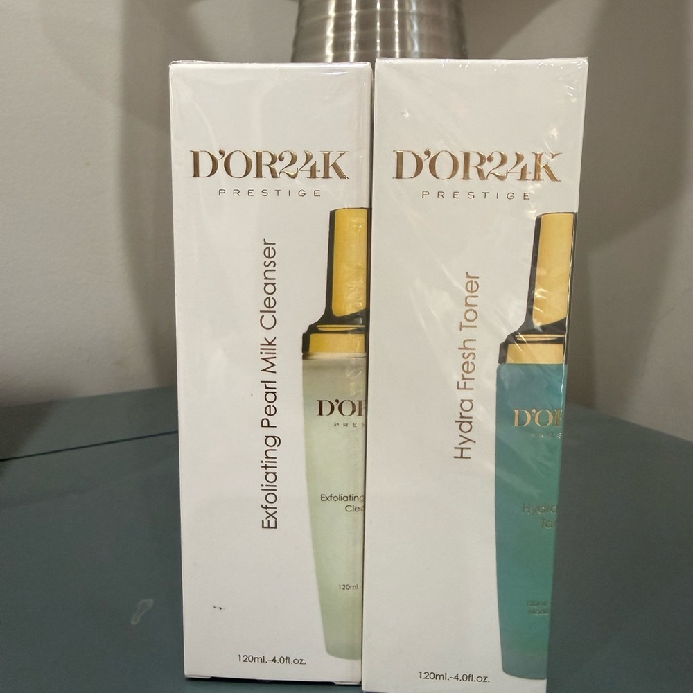 D'OR24K Exfoliating Pearl Milk Cleanser and Hydra Fresh Toner Set